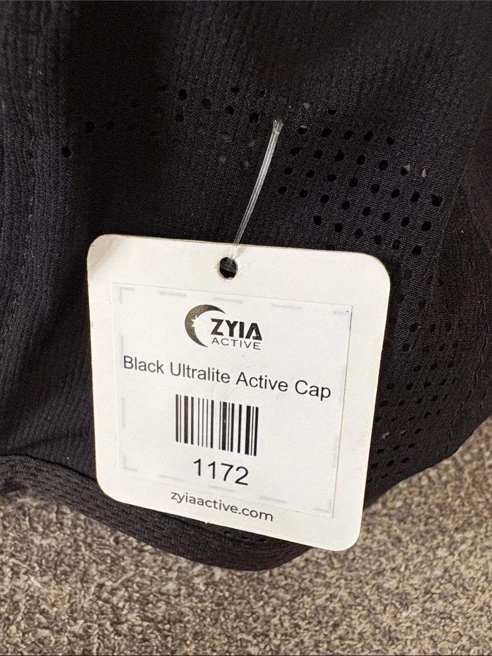ZYIA Active Ultralite Active Cap Black Performance Hat NEW